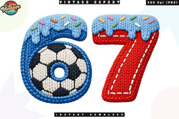 Download Number 67 Crochet Yarn Faux Cute PNG - Cute Collection