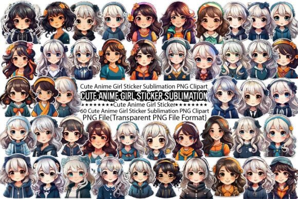 Download Cute Anime Girl Sticker Sublimation - Cute Collection