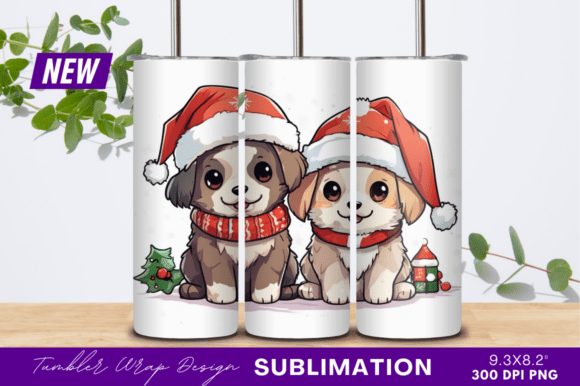 Download Christmas Puppy Cartoon Cute Tumbler - Cute Collection