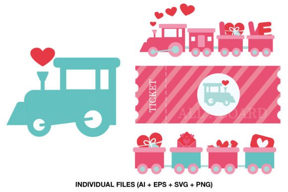 Download Cute Valentine Train Clipart PNG - Cute Collection