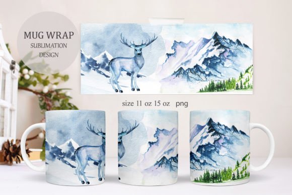 Download Cute Reindeer Winter Mugs 11oz 15oz PNG. - Cute Collection