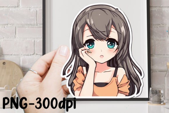 Download Cute Anime Girl Sticker Sublimation - Cute Collection