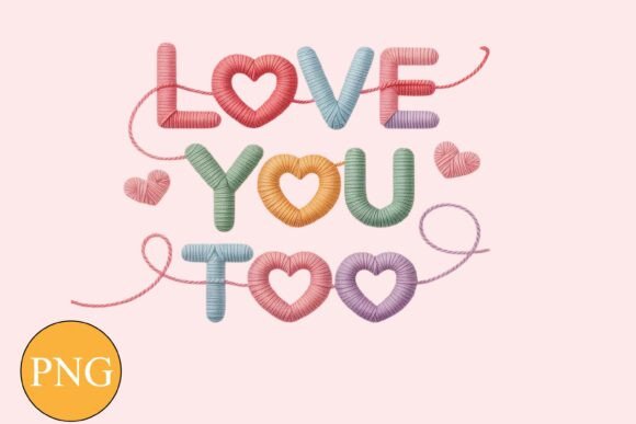 Download Knitted LOVE YOU TOO Valentine PNG Shirt - Premium Bundle